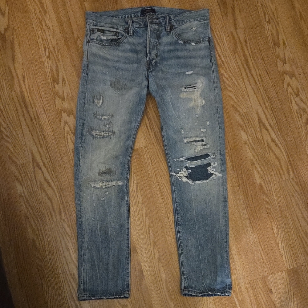 Polo Ralph Lauren Men's Distressed Gray Jeans